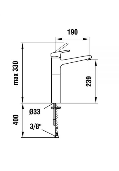 Laufen Citypro Einhand-Standsäulen-Waschtischmischer ohne Ablaufventil, Ausladung 190mm, chrom H3119515041301_1