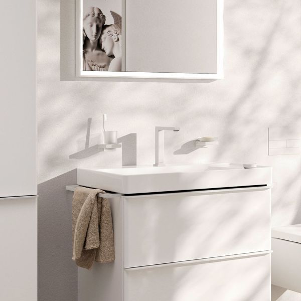 Hansgrohe Tecturis E 2-Loch Waschtischarmatur 150 CoolStart mit Ablaufgarnitur, weiß matt