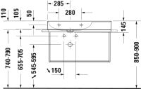 Vorschau: Duravit Dura Square Metallkonsole Wandhängend, zu Waschtisch 235380, chrom 0031121000