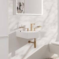 Vorschau: Hansgrohe Tecturis E 3-Loch Waschtischarmatur 150 EcoSmart+ mit Push-Open, brushed bronze
