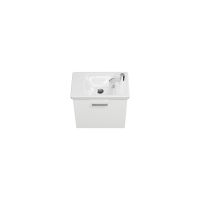 Vorschau: Burgbad Eqio Keramik-Handwaschbecken mit Waschtischunterschrank, weiß hochglanz Stangengriff SFPF053