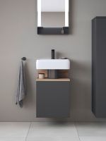 Vorschau: Duravit Qatego Waschtischunterschrank 44x35cm mit offenem Fach, graphit supermatt eiche marmoriert QA4076