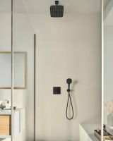 Vorschau: Grohe Tempesta 250 Cube Kopfbrauseset Deckenauslass 14,2cm, 9,5l/min, matt black