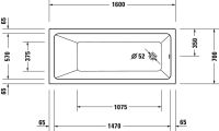 Vorschau: Duravit No.1 Rechteck-Badewanne 160x70cm, weiß