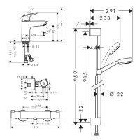 Vorschau: Hansgrohe Ecostat 1001 CL Thermostat Duschen Bundleset, chrom