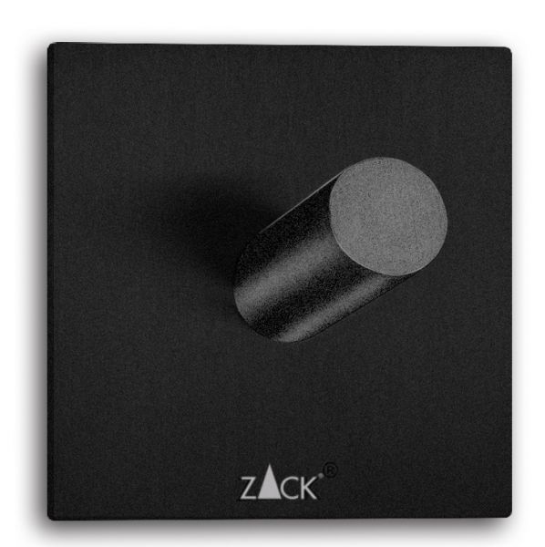 ZACK DUPLO eckiger Handtuchhaken selbstklebend, schwarz 40446