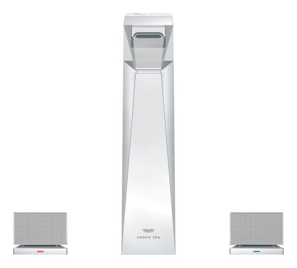 Grohe Allure Brilliant 3-Loch Waschtischarmatur L-Size, mit White Attica Caesarstone Einlagen