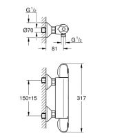 Vorschau: Grohe Grohtherm 1000 Thermostat-Brausebatterie, chrom