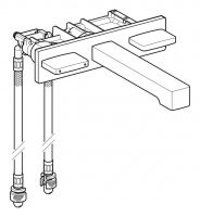 Vorschau: Geberit ONE Waschtischarmatur eckiges Design, Wandmont., Zweigriffmischer, f. UP-Funktionsbox, chrom