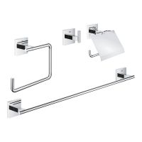 Grohe QuickFix Start Cube Bad-Set 4 in 1, zum Kleben oder Bohren, chrom 41115000