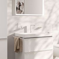 Vorschau: Hansgrohe Tecturis E 2-Loch Waschtischarmatur 150 CoolStart mit Ablaufgarnitur, weiß matt