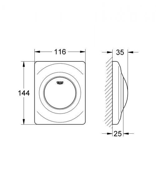 Grohe Surf Urinal-Betätigungsplatte, manuelle Auslösung