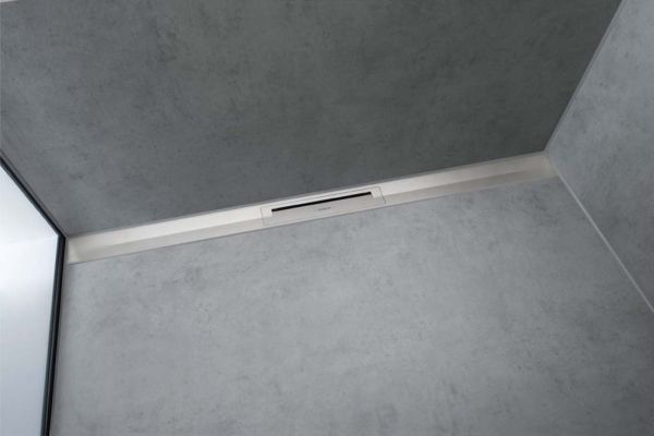 Hansgrohe RainDrain Flex Fertigset Duschrinne 100cm kürzbar, zur Wandmontage, edelstahl gebürstet 56053803