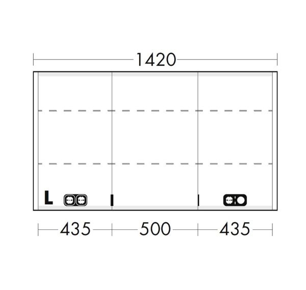 Burgbad rl20 Spiegelschrank 142x80cm mit Klarglas Lichtrahmen, Türanschlag links SPVM140LF6947