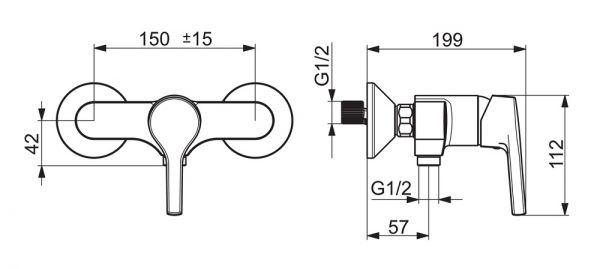 Hansa Hansapaleno Einhand-Brause-Batterie, chrom