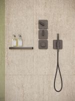 Vorschau: Axor Citterio C Portereinheit, Stabhandbrause 2jet & Textilschlauch, softsquare, brushed black chrome 49626340