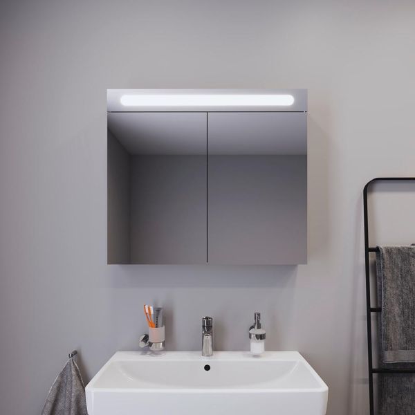 Duravit No.1 Badmöbel-Set 80cm mit Waschtisch, Spiegelschrank, 1 Auszug und Innenschublade