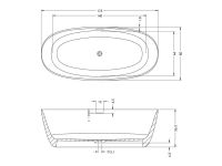 Vorschau: RIHO Solid Surface Oval freistehende Badewanne 175x80cm, weiß seidenmatt