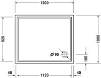 Vorschau: Duravit Starck Slimline Duschwanne rechteckig 100x120cm, Sanitäracryl, weiß