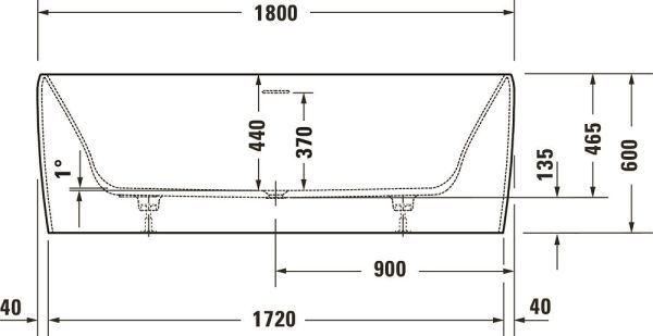 Duravit Qatego freistehende Badewanne rechteckig 180x80cm, weiß