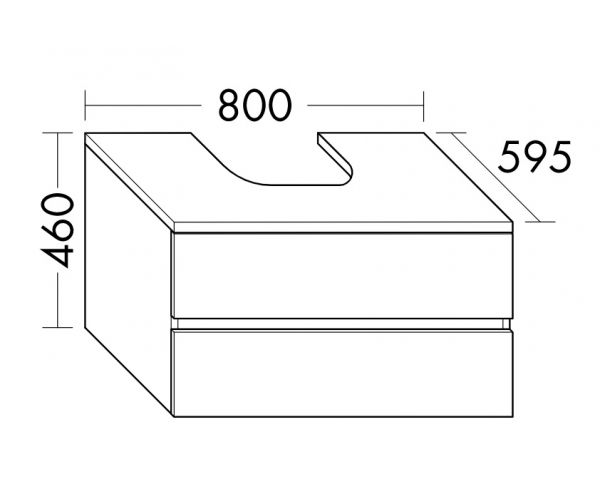 Burgbad Cube Waschtischunterschrank 80x59,5cm passend zu Grohe Cube, 2 Auszüge