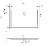 Vorschau: Villeroy&Boch Futurion Flat Quaryl®-Duschwanne, Eckmontage, flächenbündiger Einbau, 120x80cm UDQ1280FFL2V01