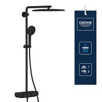 Vorschau: Grohe Vitalio Joy+ SmartControl System 350x230 Mono Duschsystem mit Thermostat, schwarz matt