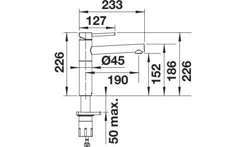 Blanco Alta-F II Küchenarmatur für Vorfenstermontage schwenkbar, chrom