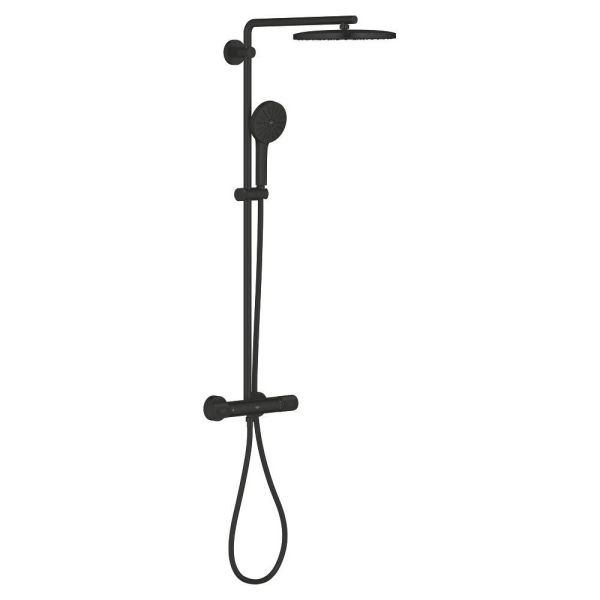 Grohe Vitalio Joy+ CoolTouch System 280 Duschsystem mit Thermostatbatterie, Aufputz, schwarz matt