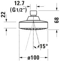 Vorschau: Duravit Kopfbrause rund 10cm, chrom