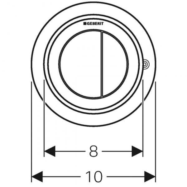 Geberit Fernbetätigung Typ 10, pneumatisch, für 2-Mengen-Spülung, UP-Drücker