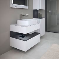 Vorschau: Duravit Qatego Unterschrank für Aufsatzbecken 100x55cm, weiß supermatt, mit offenem Fach in graphit supermatt Antifingerprint QA4731