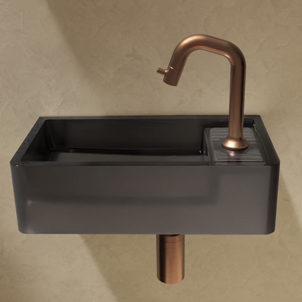 RIHO Solid Frosted Tiny Wash, Becken links, frosted smoke W046002F01