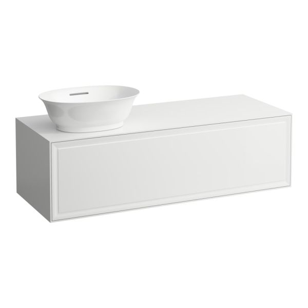 Laufen The New Classic Unterschrank 118cm, 1 Auszug, Ausschnitt links, zu H812850/1/2/3, weiß matt H4060810851701 