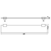 Vorschau: emco loft Ablage Kristallglas satiniert 60cm, schwarz