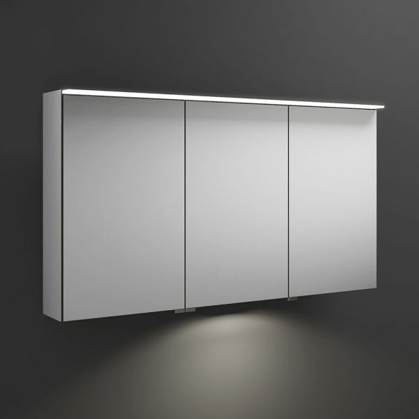 Burgbad Junit Spiegelschrank mit horizontaler LED-Beleuchtung, 3 Spiegeltüren, 120,6x67cm SPIZ120LPN380