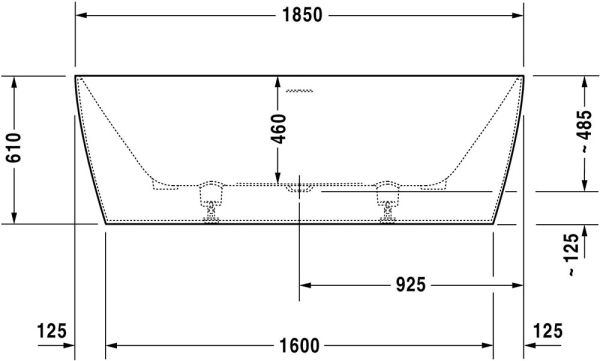 Duravit DuraSquare freistehende Badewanne rechteckig 185x85cm, weiß