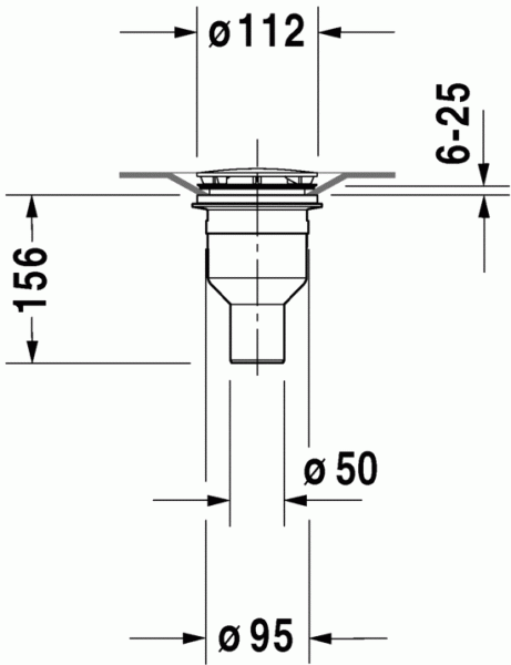 Duravit Duschwannenablauf, Abgang senkrecht, 50mm Sperrwasserhöhe, weiß