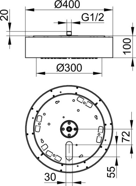 Keuco Duschleuchte mit dimmbarer Beleuchtung, weißchrom 5993519000_1