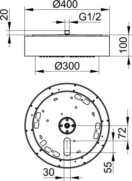 Keuco Duschleuchte mit dimmbarer Beleuchtung, weißchrom 5993519000_1