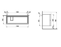 Vorschau: Kartell by Laufen Waschtischunterbau mit 2 Auszügen, Ablage rechts, Breite 118cm