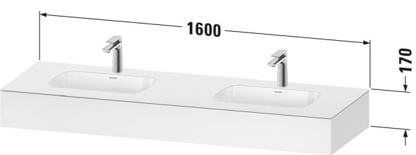 Duravit Qatego Doppel-Einbauwaschtisch mit Konsole 160x55x17cm