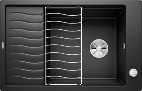 Blanco Elon XL 6 S Granitspüle SILGRANIT® , mit Ablauffernbedienung schwarz 525882 1