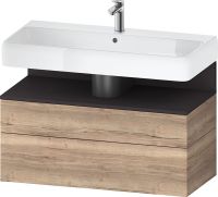 Duravit Qatego Unterschrank 99x47cm in eiche marmoriert, mit offenem Fach in graphit supermatt QA4395