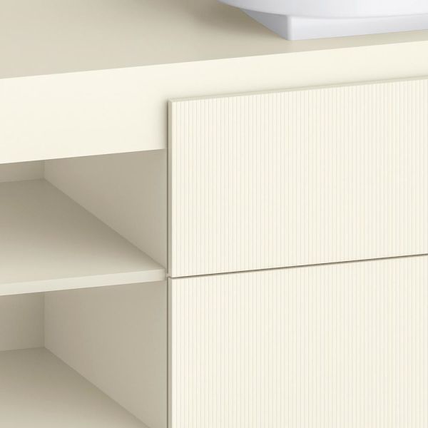 Duravit Balcoon Unterschrank 120x57x53,4cm, 2 Schubladen, 2 offene Fächer für Aufsatzbecken rechts