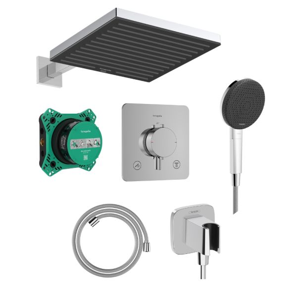 hansgrohe Ecostat Comfort Q / Pulsify E Duschsystem Unterputz, chrom