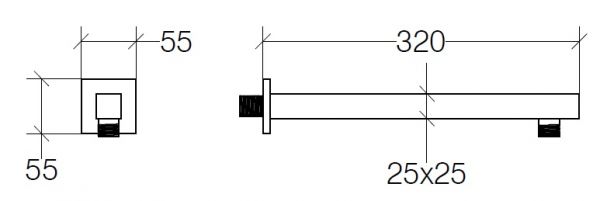 lineabeta SUPIONI Brausearm, Wandmontage 1/2", Ausladung 30cm, chrom