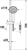 Vorschau: Duravit Brauseset aus Brausestange 70cm, 3jet Handbrause 11cm & Schlauch 1,60m, schwarz matt