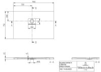 Vorschau: Villeroy&Boch Squaro Infinity Quaryl®-Duschwanne, Eckeinbau links gegen Wand, 110x75cm UDQ1175SQI2LV-1S