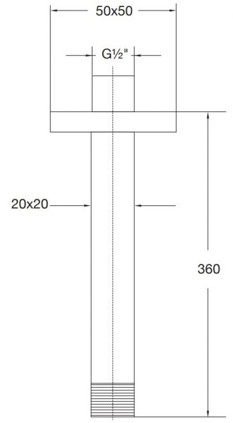 Steinberg Brausearm Deckenmontage 36cm